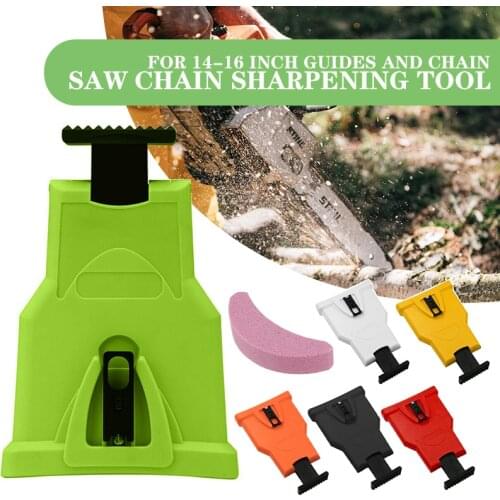 Easy Chainsaw Teeth Chain Sharpener Sharpen Stone Sharp Bar-Mount File Power Sharpener For 14~20 Inch Chainsaw Chain Guide