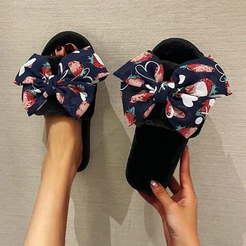 Fashion Butterfly-knot Flat Slippers Womens Casual Shoes Breathable Outdoor Pure Color Slippers Female Plus Size Sandals