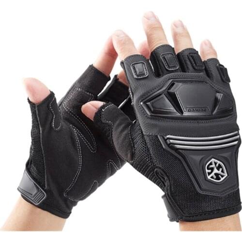 3 Color Men Women Motorcycle Gloves Protective Gloves Work Gloves Ventilation Microfiber Half Finger Hard Shell Protection