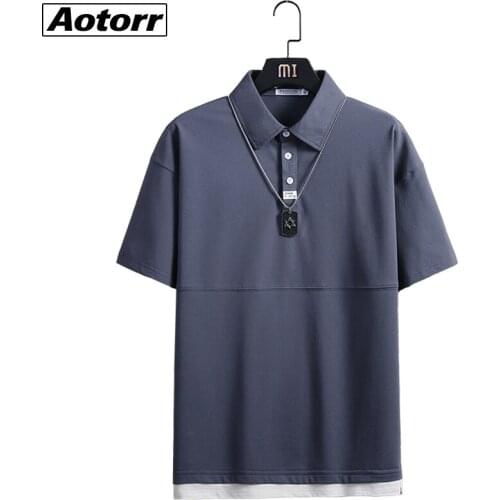 Male Tops Polo Shirt Short-sleeve T-Shirt 2021 New Casual Cotton Polo Shirts Loose Mens Fashion Summer Harajuku Breathable Tees