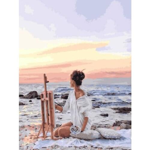 GATYZTORY 40x50cm Frameless Painting By Numbers Portrait On Canvas Pictures By Numbers Home Decoration DIY Minimalism Style