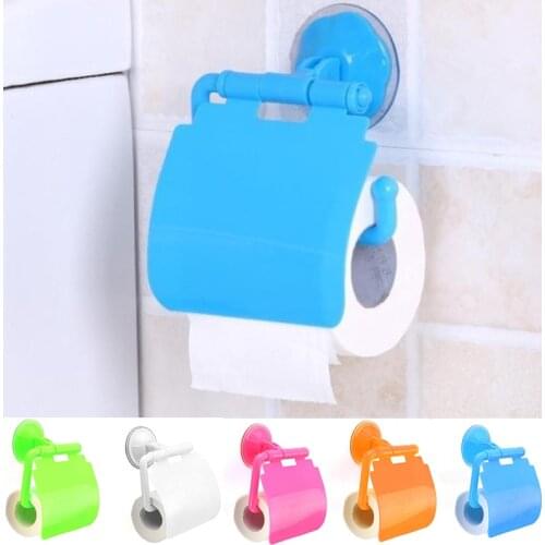 Wall Mounted Plastic Suction Cup Bathroom Toilet Paper Roll Holder Bathroom Accessories toilet paper stand paper towel holder