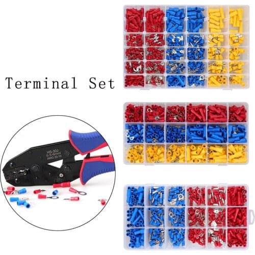 Cable Crimp Pliers Terminal Set Electrical Lugs Crimping Terminals Male And Female Quick Butt Wire Connector 0.5-6.0mm² AWG22-10