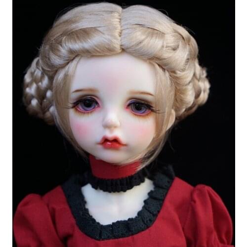 BJD doll wig is suitable for 1/3 1/4 1/6 size medium parting hair long hair mixed with golden imitation mohair doll accessories