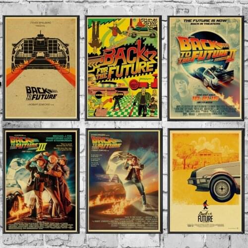 Movie Poster Back to the Future Posters Wall Stickers Retro Poster Prints High Definition For Living Room Home Decals