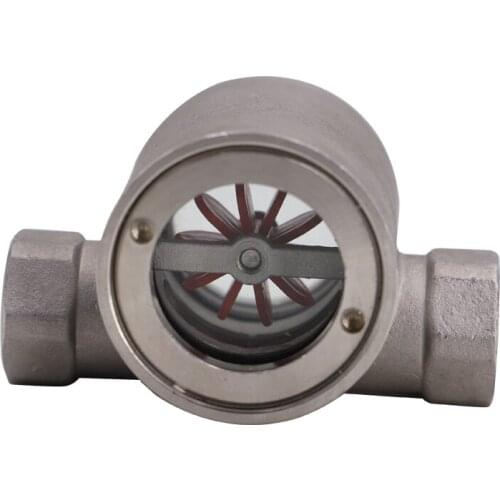 Sight Water Flow Indicator BSP Stainless Steel 304 with Plastic Impeller