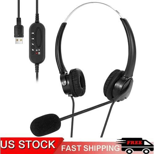 3.5mm USB Wired Headset Noise Cancelling Earphone With Microphone Gaming Stereo Headphones For Computer Laptop PC