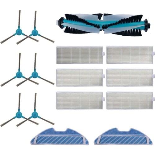 Dust HEPA Filter Roll Brush Side Brush Replacement Kit for Cecotec Conga 1390 Cecotec Conga 1290 Vacuum Cleaner Parts Mop Cloth