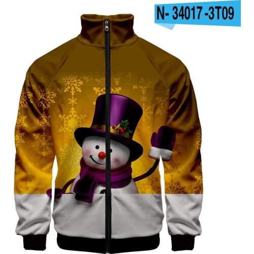 High quality Christmas Zipper warm Jackets Cute Jacket Fashion Men Women Casual Highstreet Clothes Autumn Winter snowman Tops