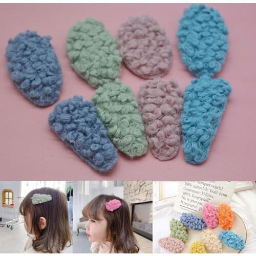 24Pcs/Lot 6cm Padded Cloth Furry Roll Drop Clip Shap Appliques for Clothes Hat Patches Handmade DIY Hairpin Decor Accessories