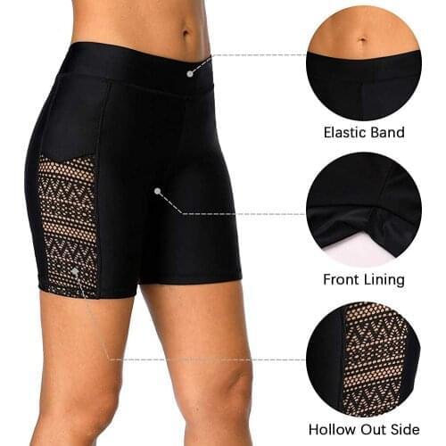 Plus Size Womens Swimsuit Swim Shorts Lace Board Shorts Swimsuits Bottom Sexy Bikini Womens Swimwear Trunks Quick Dry Swimming