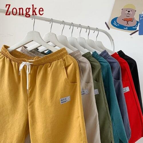 Zongke Solid Casual Streetwear Shorts For Men Style Summer Clothes For Mens Shorts With Pockets M-5XL 2021 New Arrivals