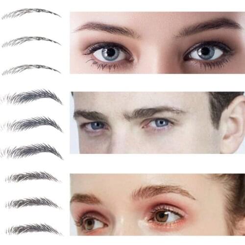 1 Sheet 4D Eyebrow Makeup Tattoo Sticker Bionic Waterproof Long Lasting Enhancer Semi-Permanent Make up 16 style Template Tools