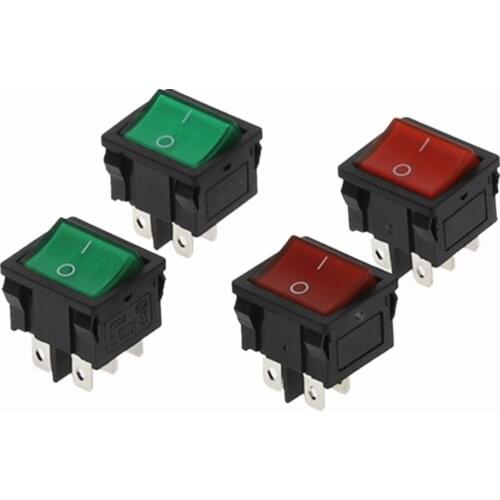 1Pcs KCD5 Rocker Switch 4 6 Pin 2 Level 6A 250V OFF-ON Multiple Colour Multifunctional Electric Accessories With lights