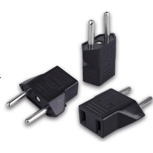 100Pcs/lot US/USA to European Euro EU 2 Round Pin Plug Socket Travel Charger Adapter Plug Outlet Converter Adapter