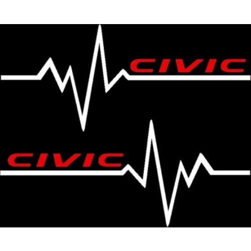 2 X Car Stickers Door Handle Quarter Window Creative Decoration Decals for Honda Civic Auto Tuning Styling KK Vinyl 17cm*7cm