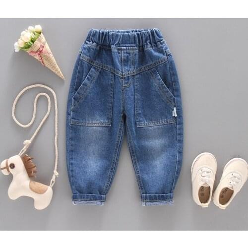 2020 new Spring kids jeans pants boy girls cotton Leisure pants tracksuits baby clothes toddler children clothing high quality