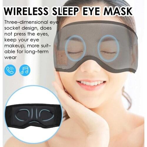 3D Sleep Headphone Bluetooth 5.0 Sleep Mask Wireless Sleep Eye Mask Earphone Travel Eye Shades with Charging Cable Handsfree