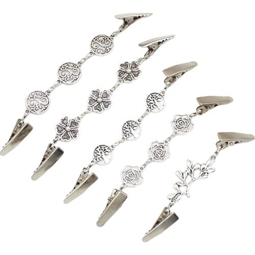 5 Pieces Vintage Scarf Buckle Clips Cardigan Collar Shirt Pin for Women
