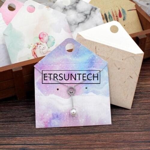 500pcs Fashion Jewelry Packaging Bag Necklace Earring Ear Stud Small Kraft Paper Envelop Bag Cards