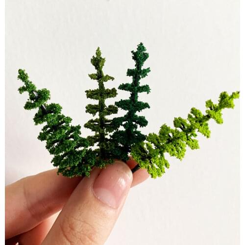 7cm N HOScale realistic Model Pine Tree landscape model train railway layout sceneryDIYminiature diorama display gaming military