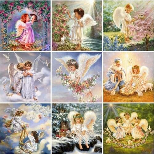 Diamond Painting 5D DIY Diamond Embroidery Angel Baby Girl Full Square Religion Home Decor Mosaic Picture Of Rhinestones Gift