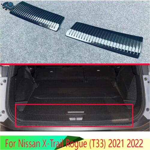 For Nissan X-Trail Rogue (T33) 2021 2022 Car Accessories Stainless Steel Rear Trunk Scuff Plate Door Sill Cover Molding Garnish
