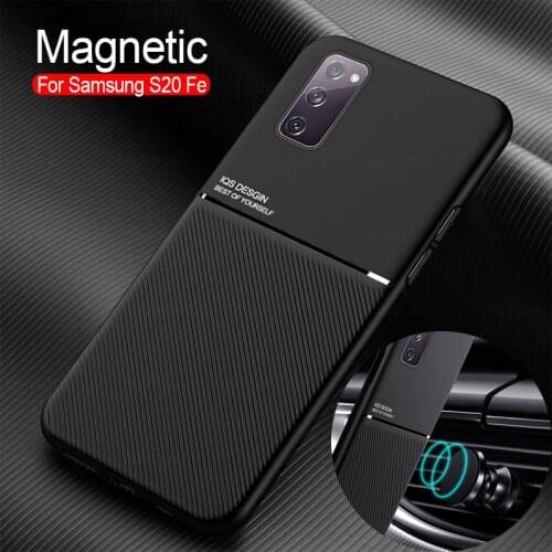 Car Magnetic Holder Case For Samsung Galaxy S20 FE Cover Ultra Thin PU Leather Car Stand Case For Samsung Galaxy S20 Fan Edition