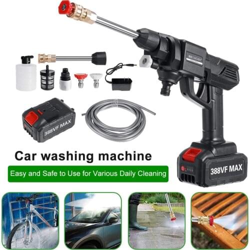 388VF Wireless Car Washer High Pressure Car Wash Water Gun Portable High Pressure Washer Foam for Makita Battery