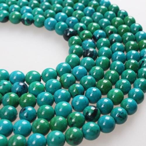 Natural Stone Beads Chrysocolla Phoenix Stone Round Loose Beads 3 4 6 8 10 12mm Beads For Diy Bracelets Necklace Jewelry Making
