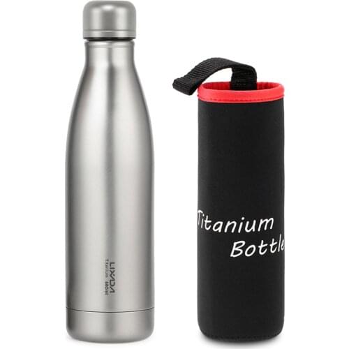 Lixada 550ml / 680ml Titanium Water Bottle Lightweight Outdoor Sports Bottle for Camping Hiking Cycling Backpacking