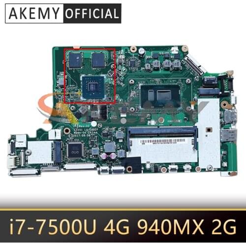 C5V01 LA-E892P For Acer A515-51 A615-51 N17C4 A515-51G A615-51G A315-53G Laptop Motherboard With i7-7500U 4G-RAM 940MX 2G-GPU
