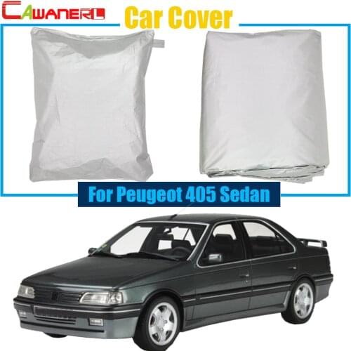 Cawanerl Full Car Cover For Peugeot 405 Sedan UV Anti Outdoor Rain Sun Snow Resistant Protector Cover Dustproof