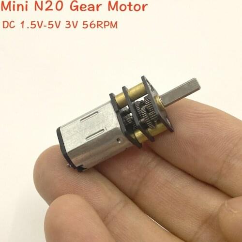 Micro N20 full metal gearbox Gear Motor DC 1.5V-5V 3V 56RPM Slow Speed Gearbox Reducer
