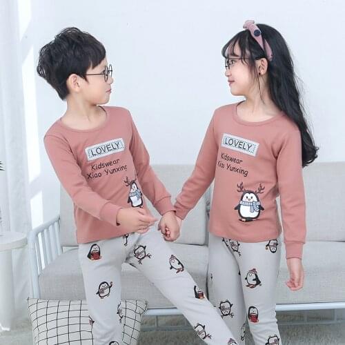 Baby Kids Pajamas Sets Cotton Boys Sleepwear Suit Girls Children Pajamas Long Sleeve Tops+Pants 2pcs Autumn Cartoon Nightwear