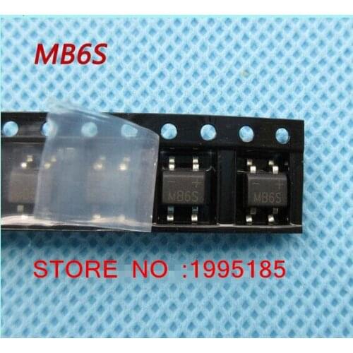 20pcs MB6S SOP-4 0.5A 600V Single Phases Diode Rectifier NEW