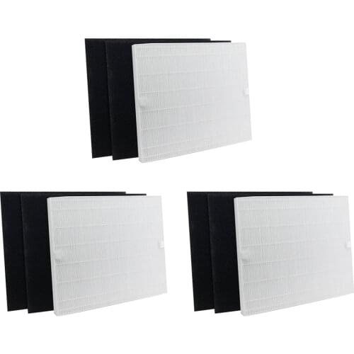 9 Pieces HEPA Filters & Carbon Filters Parts For Coway AP-1512HH