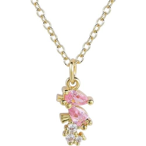 Hot New Arrival 2021 Cute Sweet Girl Pendant Necklace Animal Jewelry Zircon Romantic Party Gift