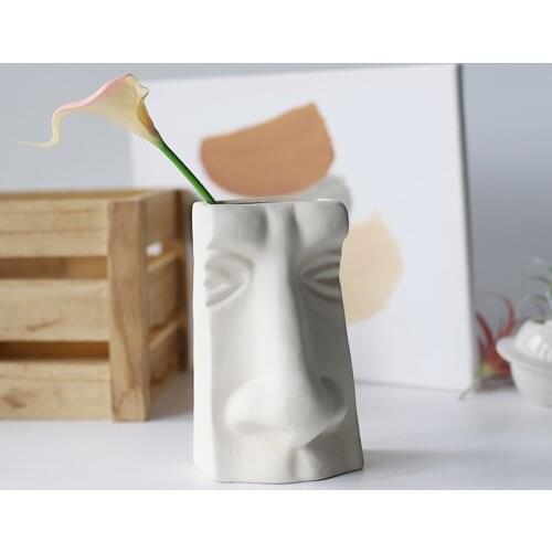 Personalized Facial Features Vase Abstract Ceramic Flower Pot Creative Nose Ears Eyes Vase Nordic Simple Desktop Potted Ornament