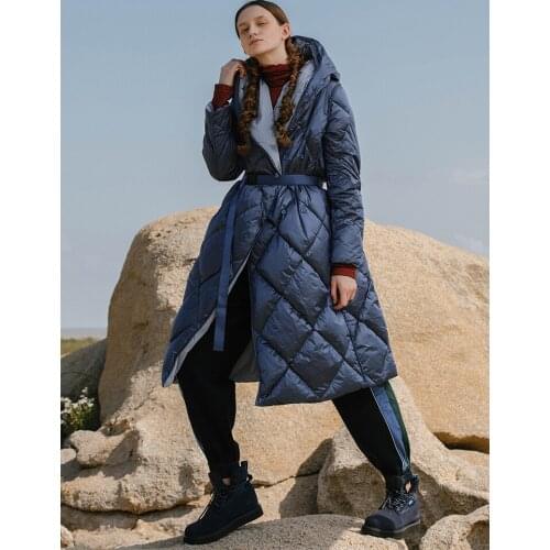 IRINACH39 2020 Winter Collection new arrival casual long simple reversible white duck down jacket coat women
