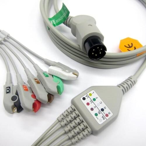 Mindray One-piece with 5leads CLIP ECG cable for PM7000,pm8000,PM9000 patient monitor