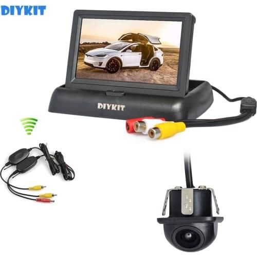 DIYKIT Wireless 4.3 Inch Car Reversing Camera Kit Backup Car Monitor LCD Display Car Rear View Camera Parking System Kit