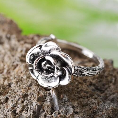 ZYZQ Vinatge Black Rose Flower Romantic Proposal Knuckle Midi-Rings Lovely Wedding Women Accessories Jewelry Wholesale Lots&Bulk