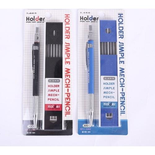 Korea Metal Mechanical Pencil Portaminas 2.0mm Lead Pencil Set Automatic School Pencil Lapiseira 2mm for Engineering Drawing