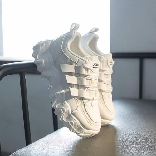 Fashion White Platform Sneakers Korean Casual Women Shoes Thick Sole Spring Breathable Lace Up Non-slip Womens Vulcanize Shoes