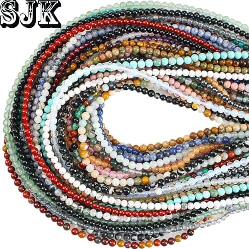 Natural Stone Agates Garnet Turquoises lapis lazuli Round Loose Beads for Beading Jewelry Making Bracelet Necklace 2mm 3mm