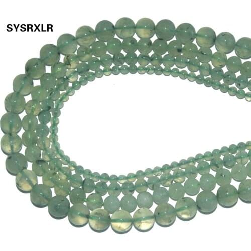 Wholesale Natural Stone Green Prehnites Quartz Round Spacer Beads For Jewelry Making DIY Bracelet Necklace Material 4 6 8 10 MM