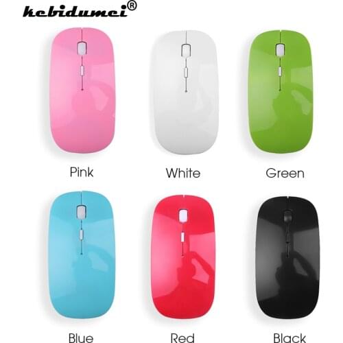 Kebidumei Fashion Wireless Mouse Ultra Thin USB 2.4Ghz Slim Receiver Optical Gaming Mouse for Apple Mac Laptop Power Switch Mice