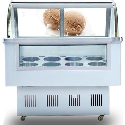 Commercial ice cream display cabinet ice porridge freezer new 8 round barrels or 12 square barrels freezer large capacity
