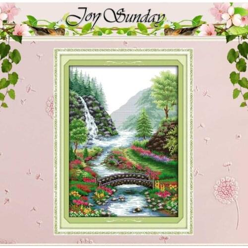 Bridge River Patterns Counted Cross Stitch 11 14CT Cross Stitch Sets Wholesale Scenery Cross-stitch Kits Embroidery Needlework